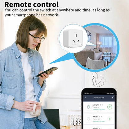 SIXWGH Zigbee Smart Socket AU Plug Adapter Tuya Smart Life App Wireless Control Timing Power Monitoring Function Aleax Outlet