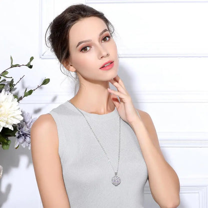 Eudora 20mm Pregnancy ball/Chime ball/Baby bola Ball Pendant Necklace Iris Flower Cage with Crystal CZ butterfly Jewelry K355N20