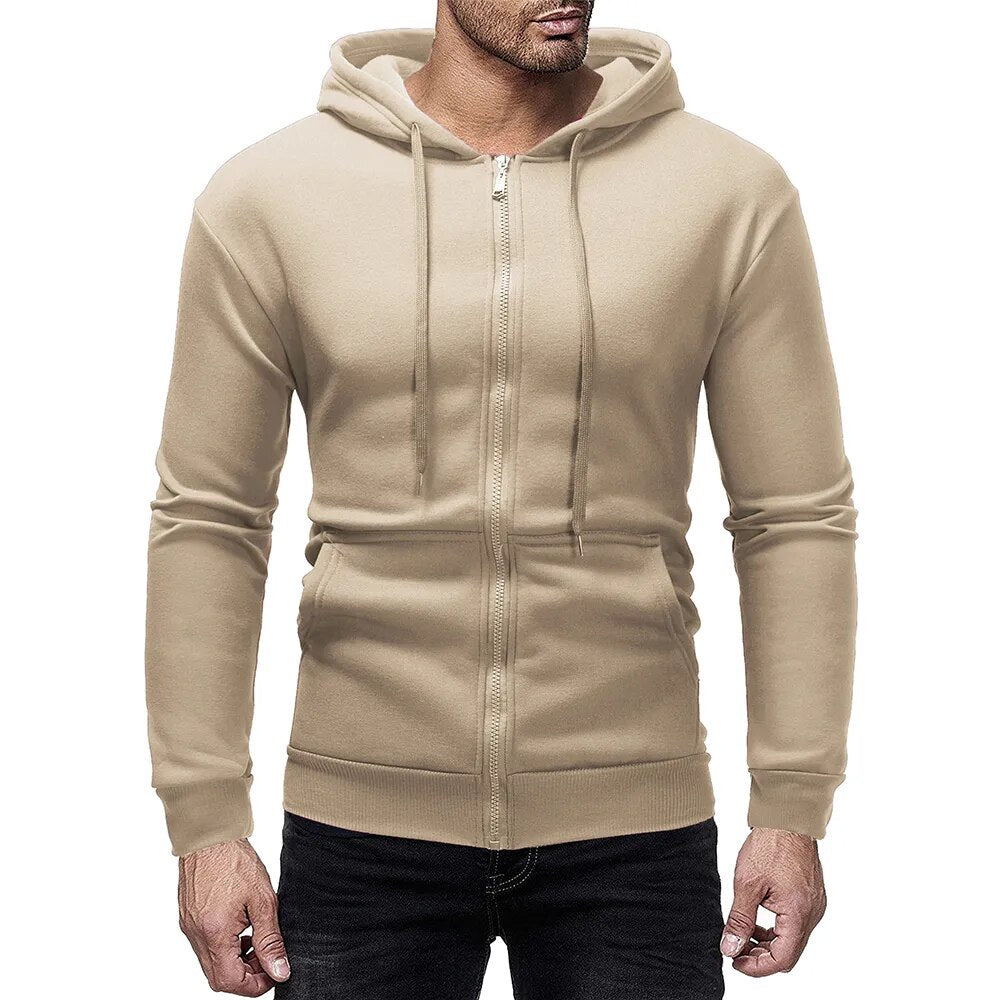 Mens Hoodies Solid Color  Hooded Sweatshirts