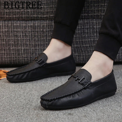 Loafers Leather Shoes Men Black Mens Shoes Casual Luxury Shoes Men Fashion Sepatu Slip On Pria Erkek Ayakkabi Buty Meskie Scarpe