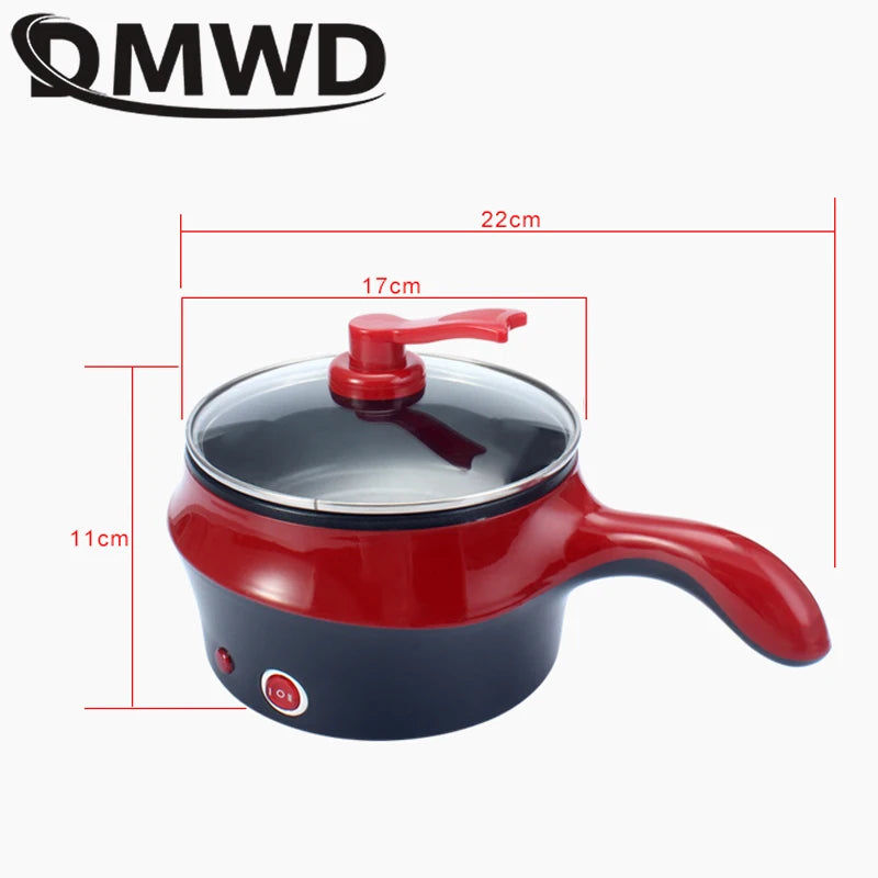 Multifunctional Electric Cooker Hot Pot Mini Non-stick Food Noodle Cooking Skillet Egg Steamer Soup Heater Pot Frying Pan EU