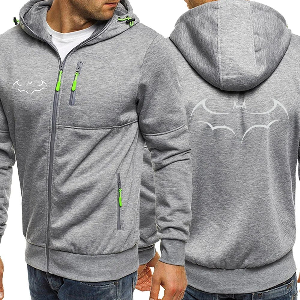 Autumn Hot Sale Fashion Brand Sweatshirt Mens Hoodies Bat Casual Zipper Jackets Male Warm Coat Sportswear Men Tracksuit