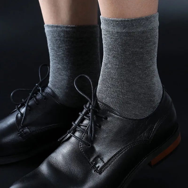 HSS 2023 High Quality Casual Men's Business Socks Summer Winter Cotton Socks Quick Drying Black White Long Sock Plus Size US7-14