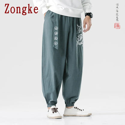 Dragon Embroidery Pants Men Joggers Trousers Men Pants Streetwear Sweatpants Harem Pants Men Trousers 5XL 2023 Spring New