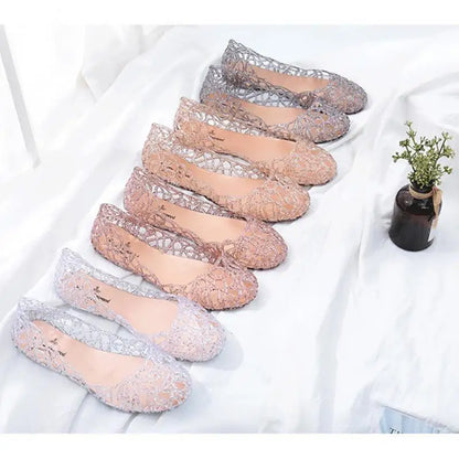 New Women Sandals Jelly Shoes Breathable Flats Shoes Hollow Out Slip Fashion Shoe Ladies  Footwear Sandal  Summer