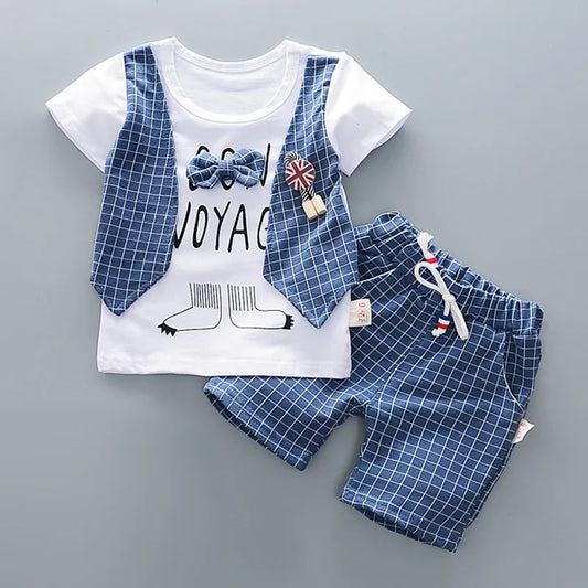 Cotton Boys Clothes Sets Suit For Boy Summer Shirts Shorts 2 pieces Suit Children Set Clothing Kids New baby Toddler 1 year Wear