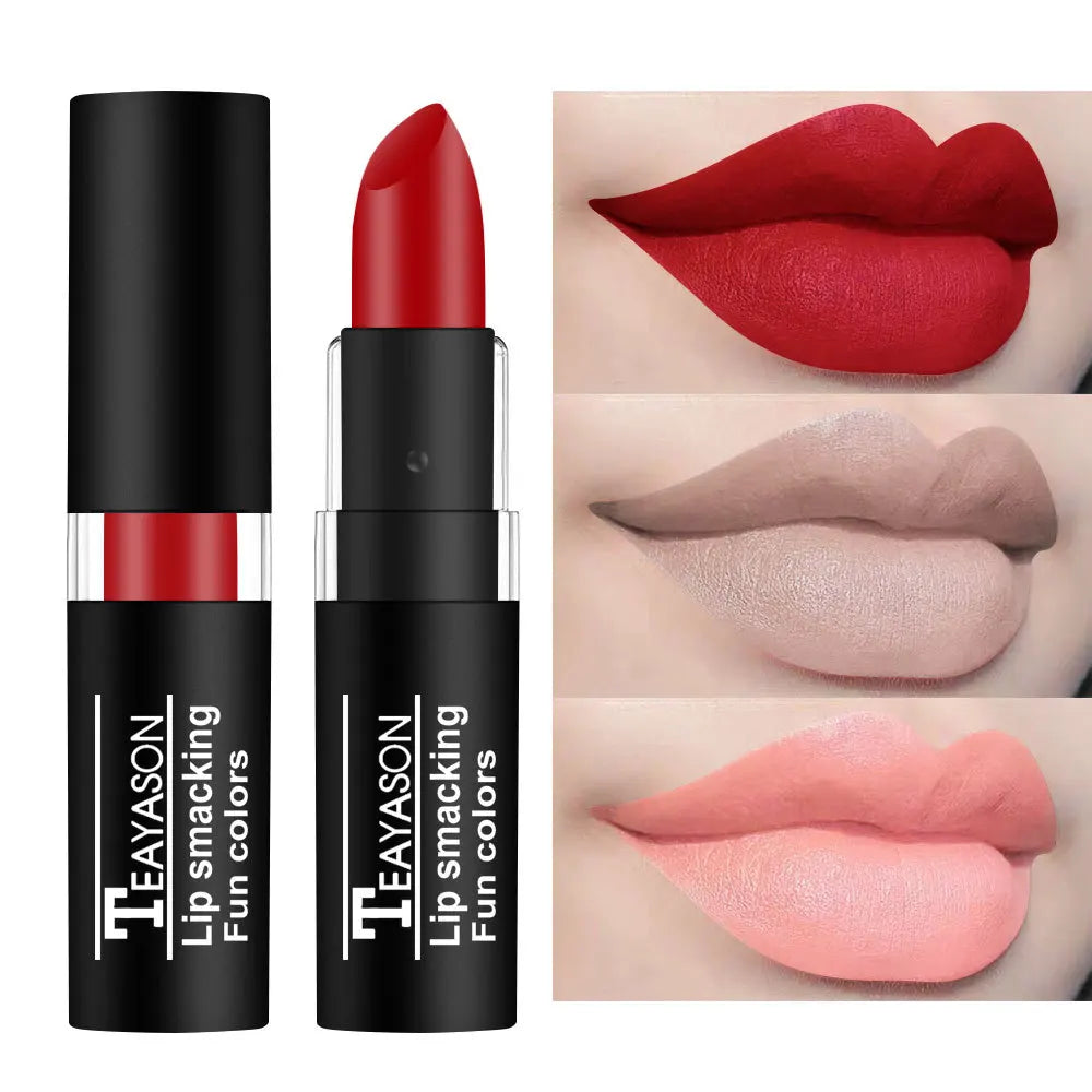 Sexy Red Matte Lipstick Nude Velvet Lip White Black Green Waterproof Long-Lasting Lip Stick Makeup Creative Makeup for Halloween