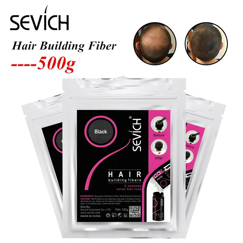 10colors Cosmetic Styling Keratin Powders Building Hair Fibers Black/Dk Brown Hair Styling Powder Instant Thicker Hair 500g