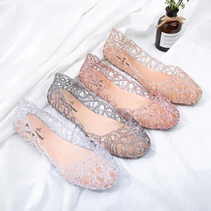 New Women Sandals Jelly Shoes Breathable Flats Shoes Hollow Out Slip Fashion Shoe Ladies  Footwear Sandal  Summer