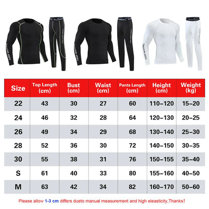 Children's Compression Wear, Suit for Boy Running, Basketball, Football, Tracksuit for Children Quick-Drying Top + Leggings