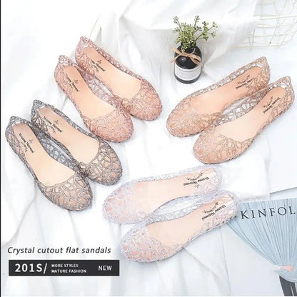 New Women Sandals Jelly Shoes Breathable Flats Shoes Hollow Out Slip Fashion Shoe Ladies  Footwear Sandal  Summer