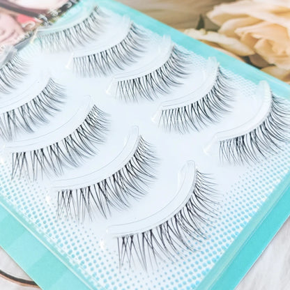 Slim Clear Band 5 Pairs Makeup Natual False Eyelashes Korean Fake Eye Lashes Extension Volume Mink Fluffy Wholesale