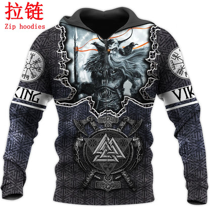 Fashion Mens hoodies 3D printed Tattoo Mjolnir Odin Sweatshirt Hoodie Harajuku Autumn Streetwear Unisex Casual Tracksuit DW0120