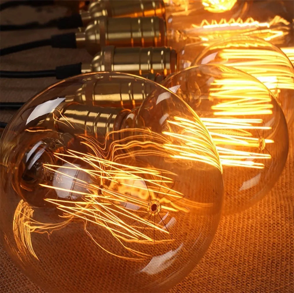 2PCS/lot 40W Retro Vintage Edison Bulb E27 Filament G95 G80 Edison Bulb Light 220V Antique Incandescent Bulb For Pendant Lamp