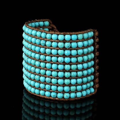 Boho Bracelets 9 Rows Stones Braided Wrap Bracelet Beaded Statement Cuff Bracelet Wholesale Bohemia Bracelets