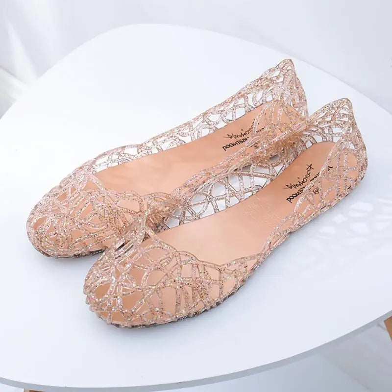 New Women Sandals Jelly Shoes Breathable Flats Shoes Hollow Out Slip Fashion Shoe Ladies  Footwear Sandal  Summer