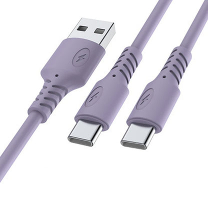 2in1 USB To Dual Type C Male Cable Silicone Mobile Phone USB C Charging Cord Type C Charger Line for Cellphones