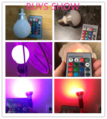 E27 E14 LED 16 Color Changing RGB Magic Light Bulb Lamp 85-265V 110V 120V 220V RGB Led Light Spotlight + IR Remote Control