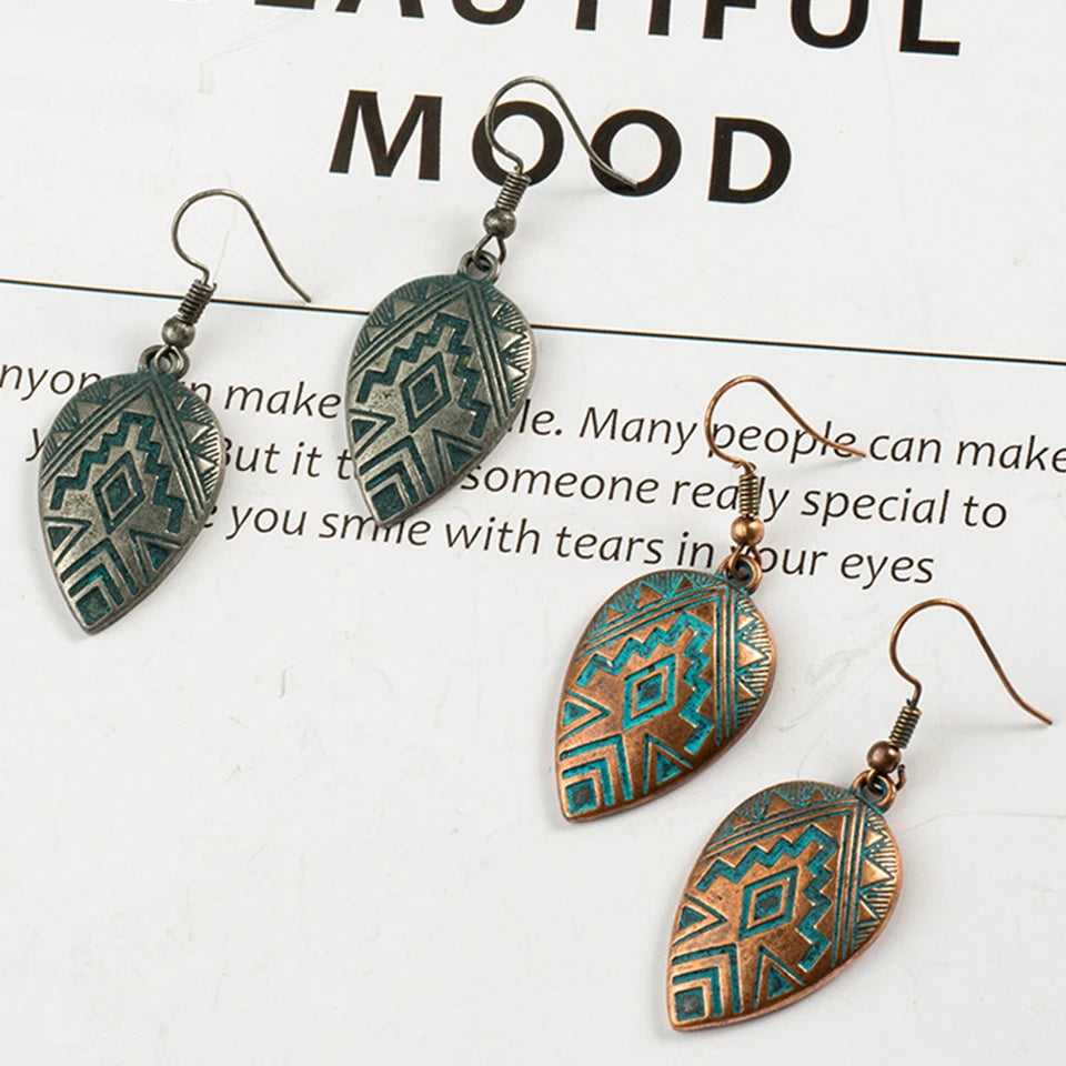 Retro water drop indian earrings jewelry Vintage ethnic boho geometric hanging earrings for women earings earing brincos