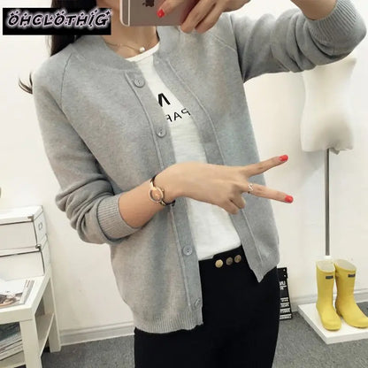 OHCLOTHING Female cardigan Autumn dress sweater 2022 new spring autumn winter jacket coat primer knit cardigan 11 color