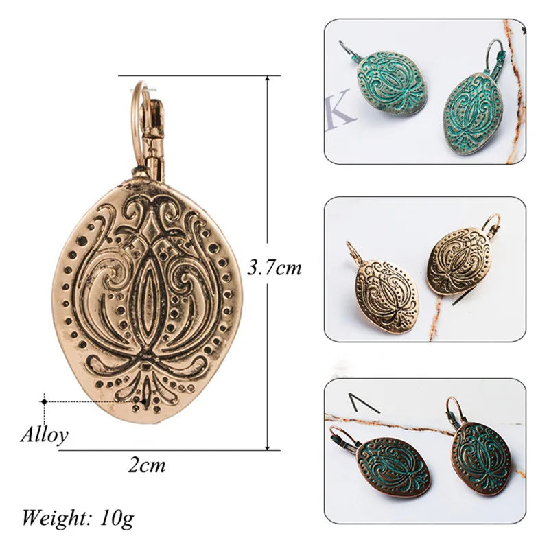 Retro water drop indian earrings jewelry Vintage ethnic boho geometric hanging earrings for women earings earing brincos