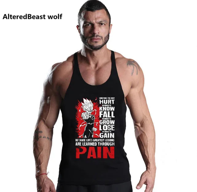 Men Tank Tops Vegeta Print Men  Tank Top Fitness Sleeveless Tank Tops Shirt Bodybuilding Workout Men Vest Tops