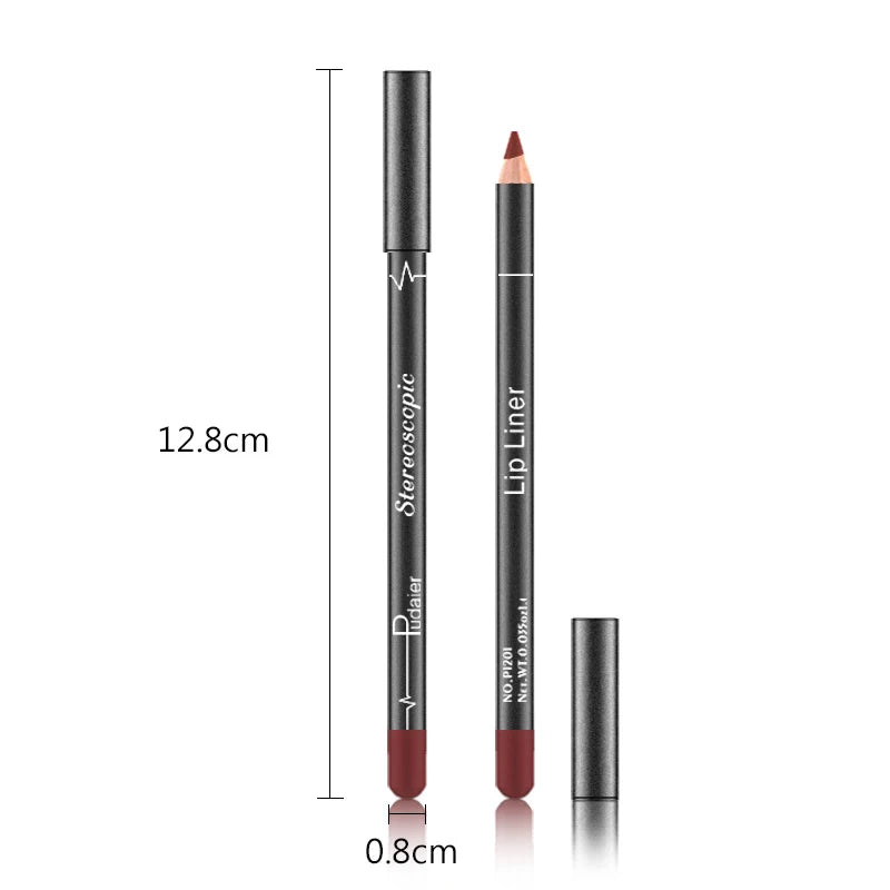 Brand 12 Colors Lip Liner Pencil Nude Matte Lipliner Moisturizing Waterproof Long Lasting Lipstick Liner Professional Makeup Kit