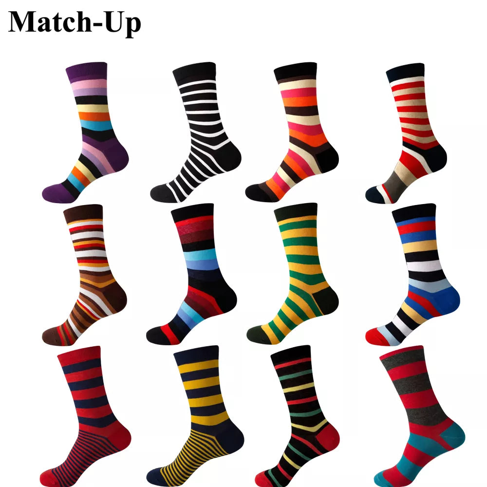 Match-Up New styles wholesale man's brand cotton socks stripe socks  free shipping