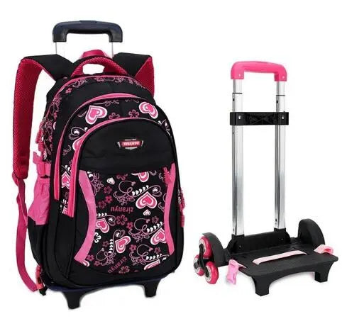 Kid's Travel Rolling luggage Bag School Trolley Backpack girls backpack On wheels Girl's Trolley School wheeled Backpacks Child