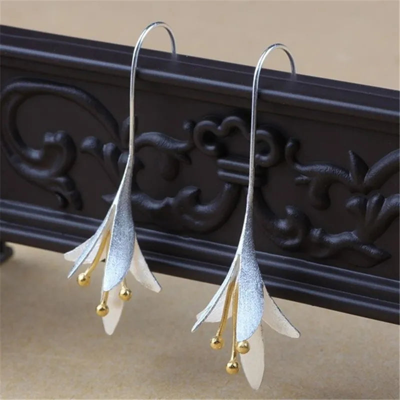 Bohemian Flower Dangle Earrings for Women Fashion Jewelry Romantic Wedding Statement Brincos Engagement Ladies Hook Earings