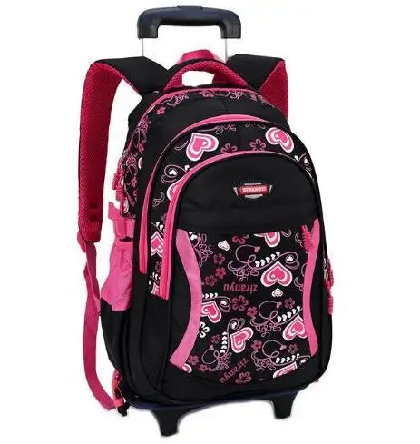 Kid's Travel Rolling luggage Bag School Trolley Backpack girls backpack On wheels Girl's Trolley School wheeled Backpacks Child