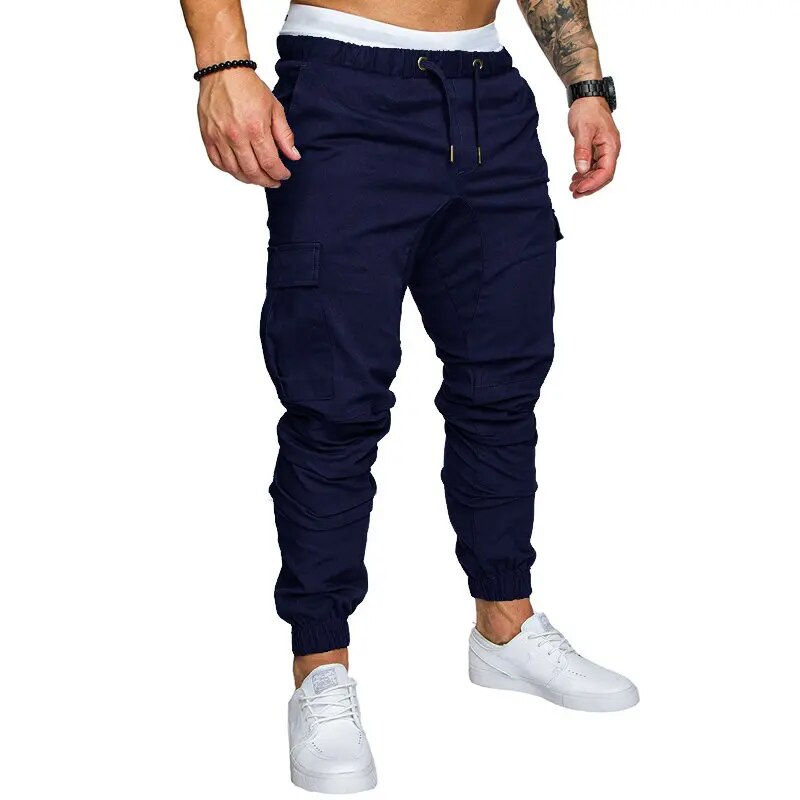 Autumn Men Pants Hip Hop Harem Joggers Pants 2022 New Male Trousers Mens Joggers Solid Multi-pocket Pants Sweatpants M-4XL