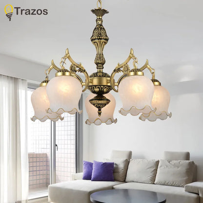 New Hot genuine zinc vintage bedroom lamp LED Chandelier lights Top novelty Indoor Lights wedding decoration kitchen light