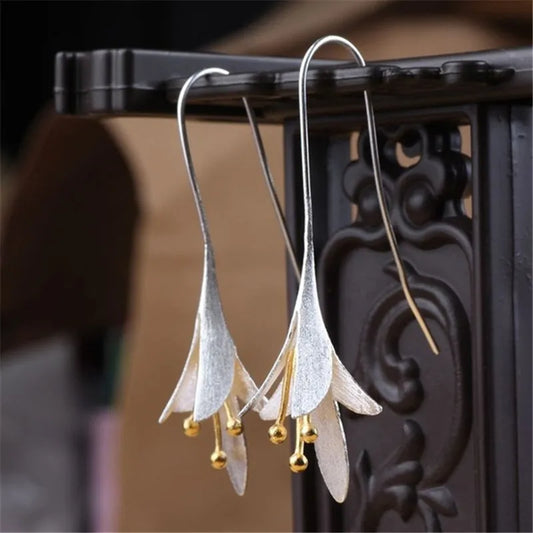 Bohemian Flower Dangle Earrings for Women Fashion Jewelry Romantic Wedding Statement Brincos Engagement Ladies Hook Earings