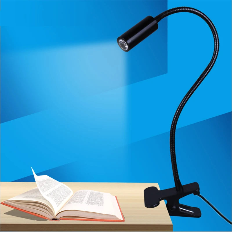Free shipping LED desk lamp,clamp reading lamp, 30/40/50cm 3W Flexible led table light ,high brightness clip spot lamp  TD-005
