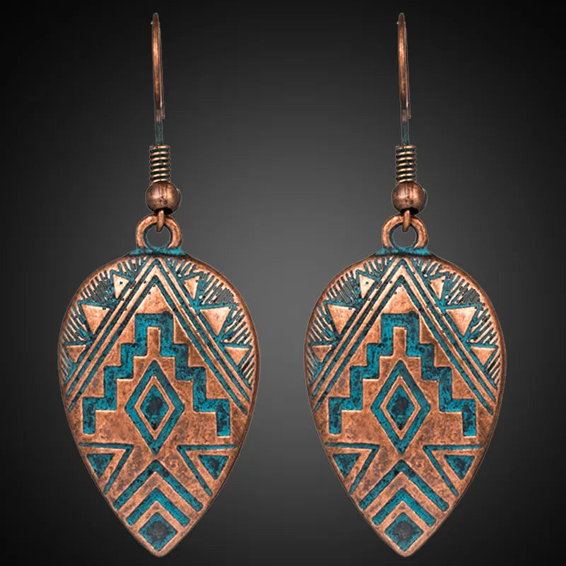 Retro water drop indian earrings jewelry Vintage ethnic boho geometric hanging earrings for women earings earing brincos