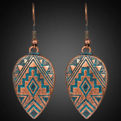 Retro water drop indian earrings jewelry Vintage ethnic boho geometric hanging earrings for women earings earing brincos