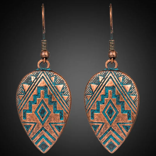 Retro water drop indian earrings jewelry Vintage ethnic boho geometric hanging earrings for women earings earing brincos