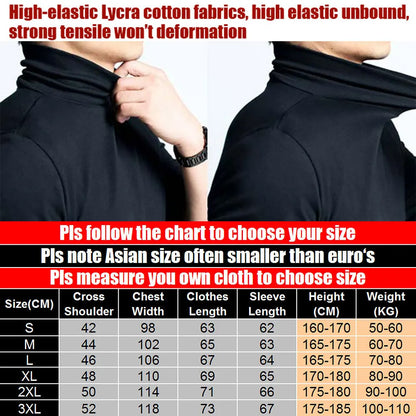 100% quality Men's long-sleeve T-shirt Sexy turtleneck high-elastic lycra cotton t shirt 7 colors S-XXXL st-803 Free shipping