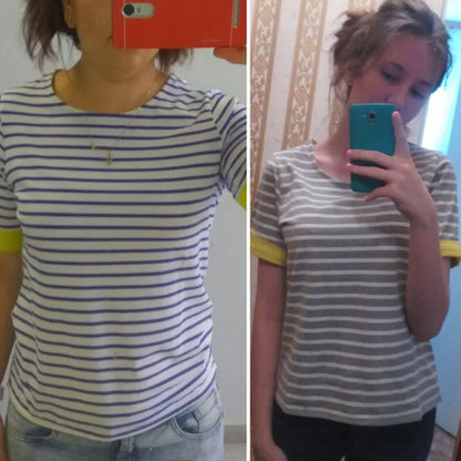 OUMENGKA New Women Tops O-Neck T-Shirt Short Sleeve Striped T Shirts Tees Blusas Femininas Free Shipping M- XXXXL Plus Size
