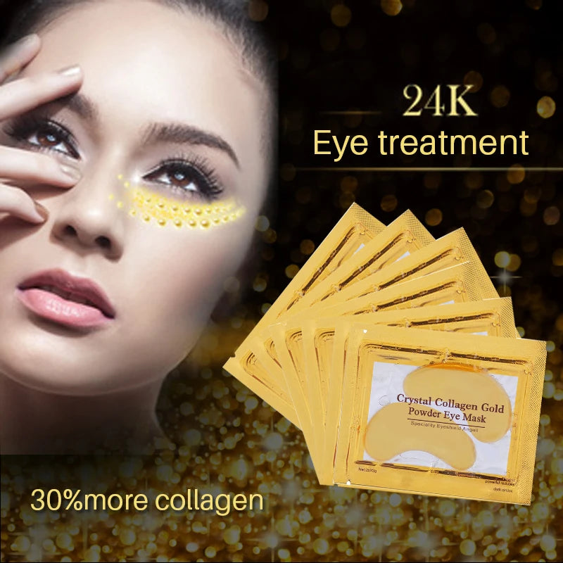 10pcs=5packs Gold Crystal Collagen Eye Mask Eye Patches Eye Mask For Face Care Dark Circles Remove Gel Mask for the Eyes