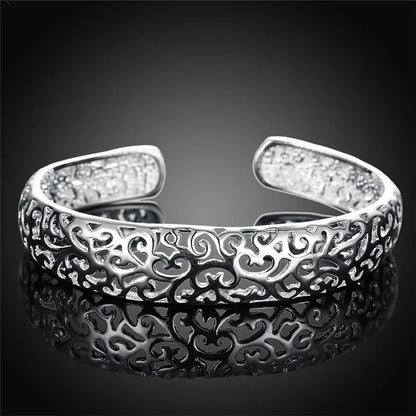 Femme Pulsera Exquisite Open Bangle Bracelet 925 Women Sterling Jewelry High Quality Silver Cuff Bangle Bijoux Wholesale