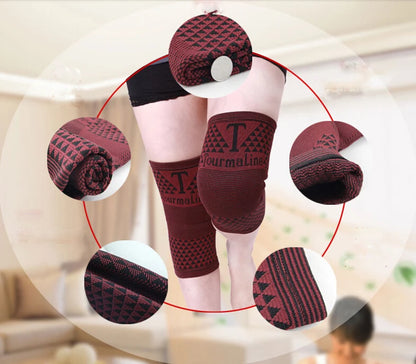 1 Pair 2 Pieces High Elastic Breathable Tourmaline Magnetic Bamboo Charcoal Knee Support Brace Pad Patella