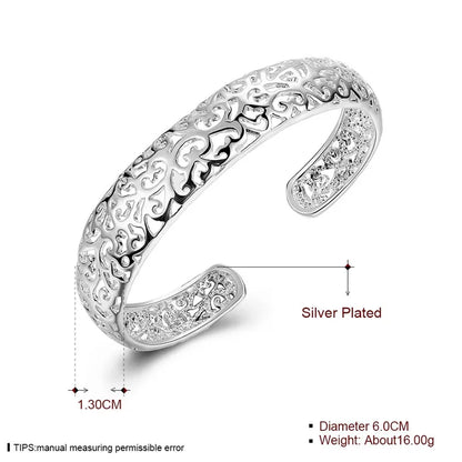 Femme Pulsera Exquisite Open Bangle Bracelet 925 Women Sterling Jewelry High Quality Silver Cuff Bangle Bijoux Wholesale