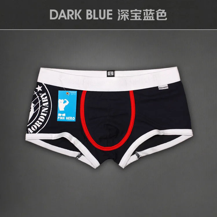 PINGK HEROES Cotton Men's Flat Foot Underpants Cueca Boxer Homme Shorts Mens Underwear Sexy Boxershorts Men Boxers