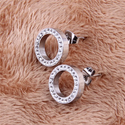 ZORCVENS 316L Stainless Steel Earring Crystal Stud Earrings For Women Joyas Brincos Bijoux Jewelry Earings Fashion