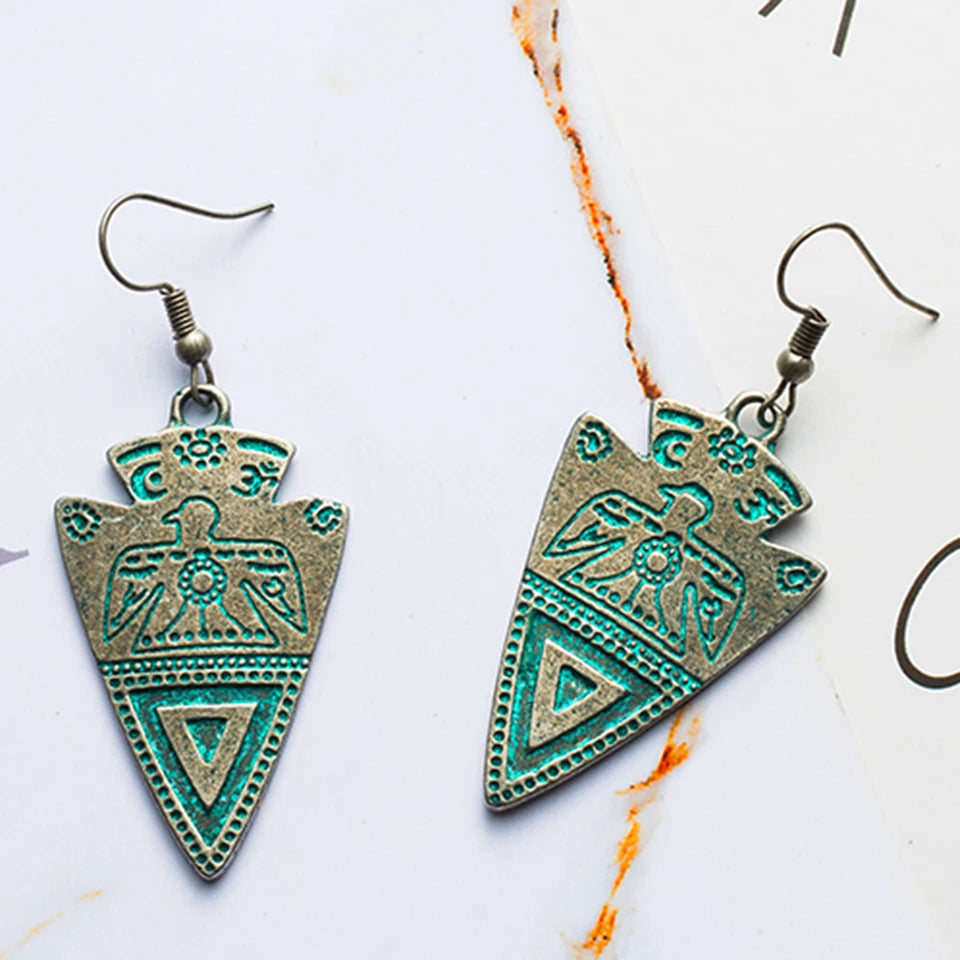 Retro water drop indian earrings jewelry Vintage ethnic boho geometric hanging earrings for women earings earing brincos