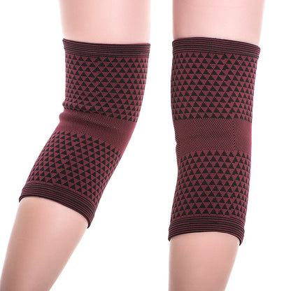 1 Pair 2 Pieces High Elastic Breathable Tourmaline Magnetic Bamboo Charcoal Knee Support Brace Pad Patella