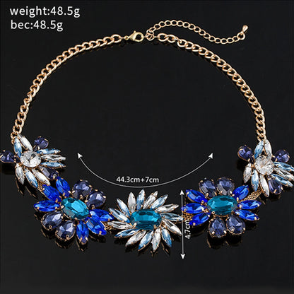 YFJEWE Top Newest Fashion Jewelry Exquisite Rhinestone Pendant Necklace Gem Flower Chain Pendant Necklace For Women Wedding N011