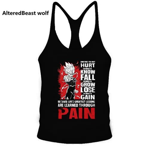 Men Tank Tops Vegeta Print Men  Tank Top Fitness Sleeveless Tank Tops Shirt Bodybuilding Workout Men Vest Tops